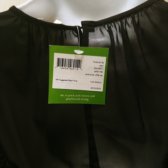 NWT KATE SPADE DUST BUDS RUFFLE BLOUSE - Picture 7 of 9